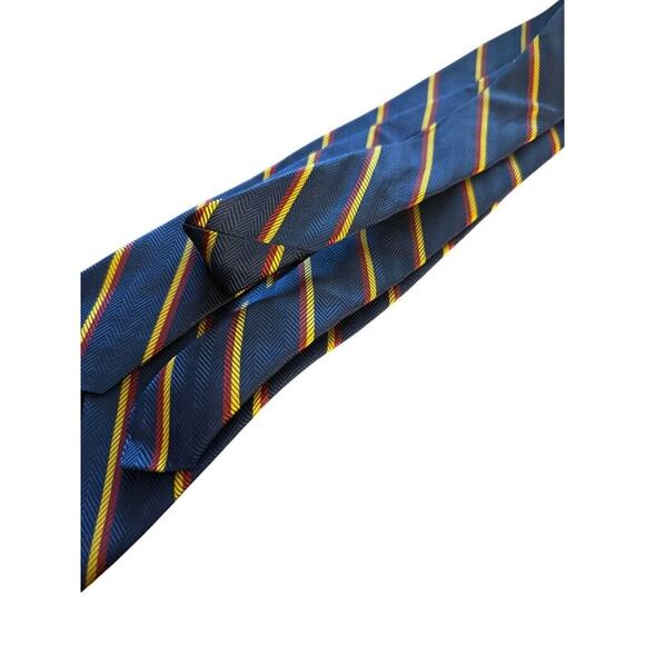 Brooks Brothers Makers USA Made Diagonal Striped Blue Neck Tie Silk Herringbone - Picture 4 of 12